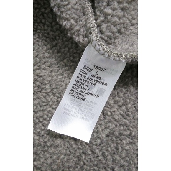 Woolrich Men's Large Fleece Vest Jacket Full Zip Pockets Gray Taupe Pile Lined - Picture 7 of 11